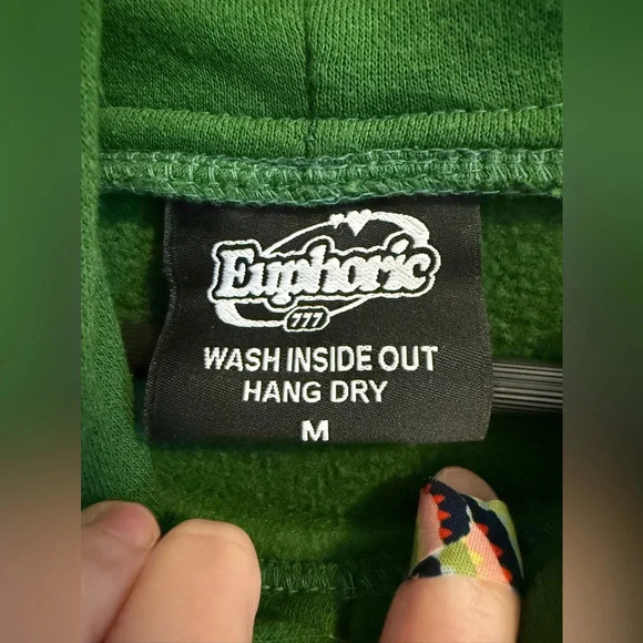 Euphoric 777 Protect Your Peace Green Hoodie Size Medium - Picture 4 of 11